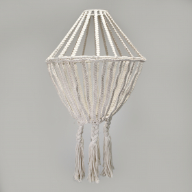 Macrame Large Drop Chandelier - Natural - Click Image to Close